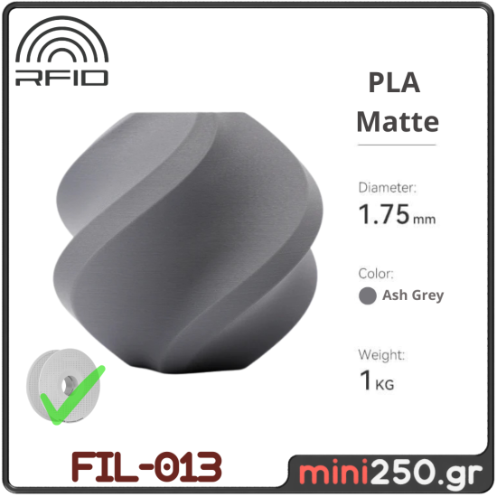 PLA Matte Ash Grey FIL-013
