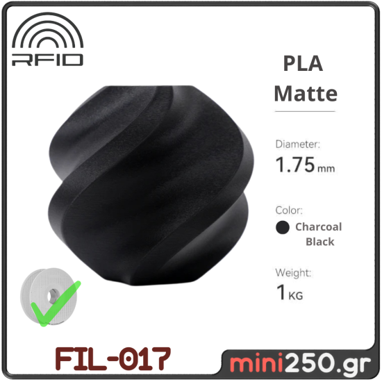 PLA Matte Black Charcoal FIL-017