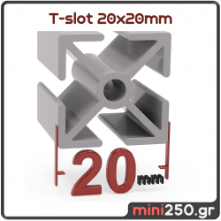 20x20 T-slot Αλουμινένιο Προφίλ TO-004
