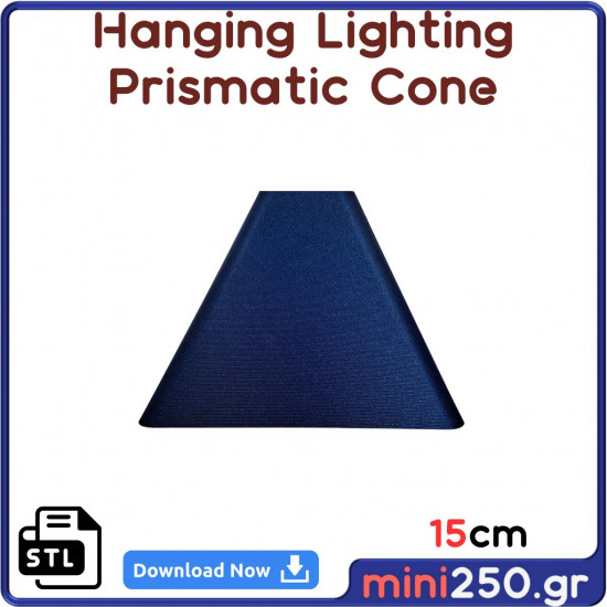 Κρεμαστό Φωτιστικό Πρισματικός Κώνος 15εκ (DIY) ( STL Files )