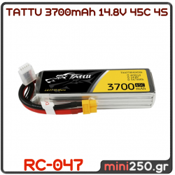 TATTU 3700mAh 14.8V 45C 4S1P Lipo Battery Pack with XT60 - RC-047