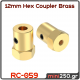 12mm Hex Coupler Brass - RC-059