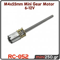 M4x55mm Mini Gear Motor 6-12V - RC-052