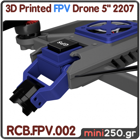 Frame and Parts for the 3D Printed FPV Drone 5" 2207 RCB.FPV.002-SP.01