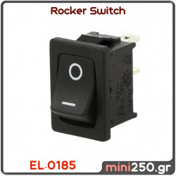 Rocker Switch ( 0/1 ) 6A / 28V DC 21x15x13.8mm MPN: EL-0185
