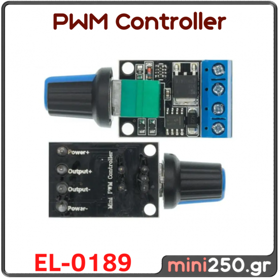 PWM DC Motor Speed Controller 5-12V 10A with switched Pontensiometer MPN: EL-0189