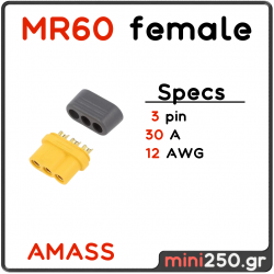 MR60 AMASS Connector Θηλυκό 3 PIN 30A MPN: EL-0058