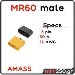 MR60 AMASS Connector Αρσενικό 3 PIN 30A MPN: EL-0059