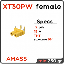 XT30PW AMASS Connector Θηλυκό 2 PIN 115A MPN: EL-0066