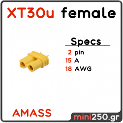 XT30U AMASS Connector Θηλυκό 2 PIN 115A MPN: EL-0063