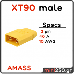 XT90 AMASS Connector Αρσενικό 2 PIN 40A MPN: EL-0057
