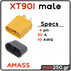 XT90i AMASS Connector Αρσενικό 4 PIN 40A MPN: EL-0053