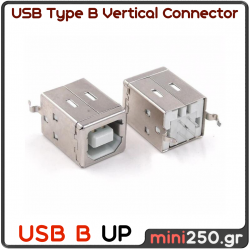 USB Type B Vertical Connector MPN: EL-0075