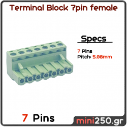 7PIN female 5,08mm Pitch PCB Screw Terminal Block πράσινο MPN: EL-0094