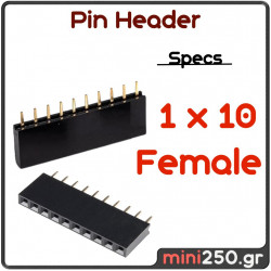 Pin Header 1 x 10 Female EL-0154