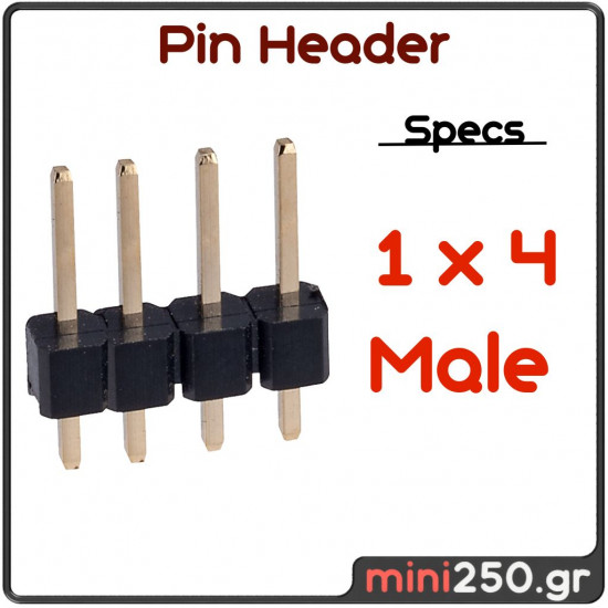 Pin Header 1 x 4 Male EL-0118