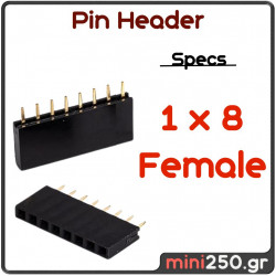 Pin Header 1 x 8 Female EL-0115