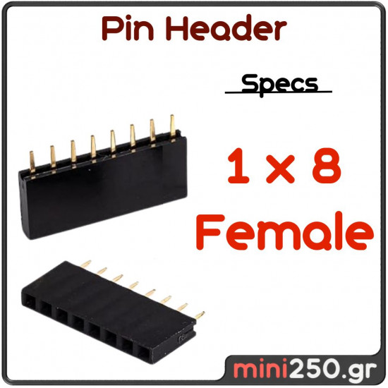 Pin Header 1 x 8 Female EL-0115
