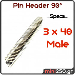 Pin Header 3 x 40 90 ° Male EL-0155