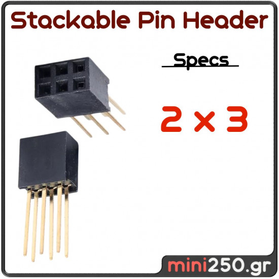 Stackable Pin Header 2 x 3 EL-0114