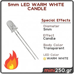 5mm LED WARM WHITE  CANDLE