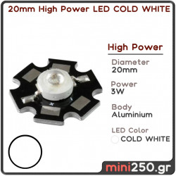 20mm High Power LED COLD WHITE 3W