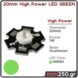 20mm High Power LED GREEN 1W