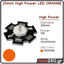 20mm High Power LED ORANGE 1W