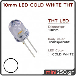 10mm LED COLD WHITE THT