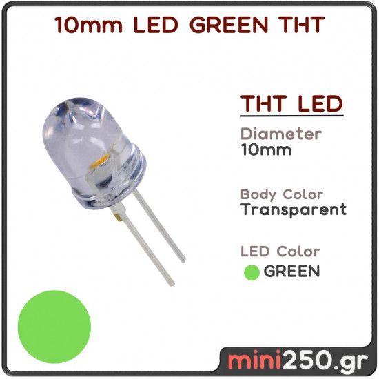 10mm LED GREEN THT