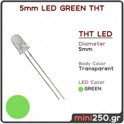 5mm LED GREEN THT - 10 τεμάχια