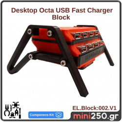 Desktop Octa USB Fast Charger Block 20W Vin 6V .. 32V DC EL.Block:002.V1