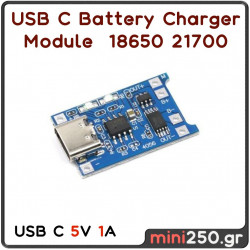 USB Type-C 1S Lithium Li-ion Battery Charger Module With Protection Vin 5V 1A Vout 4.2 V ( 18650 , 21700 ) EL-0010