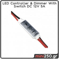 LED Controller & Dimmer With Switch DC 12V 5A EL-0008