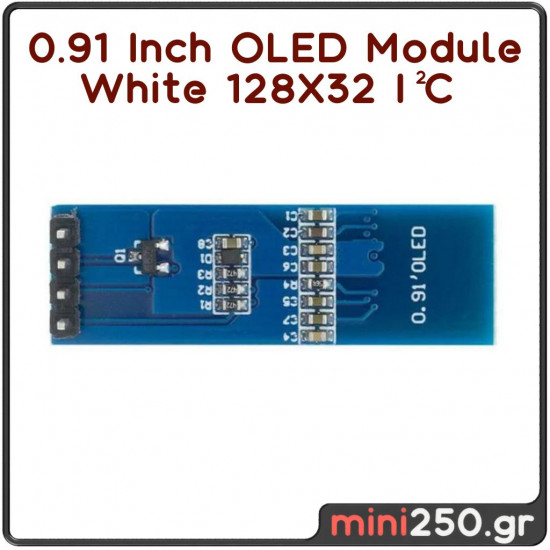 0.91 Inch OLED Module White 128X32 I² C EL-0014