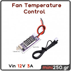 4-Wire PWM Temperature Control Fan Module With LED Display & 3 Buttons PWM range: 1 - 100 Temp -9.9 ~ 99.9℃  DC 8~16V 3A EL-0011