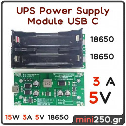 15W 3A 5V 18650 UPS Power Supply Module USB Type-C EL-0003-5V