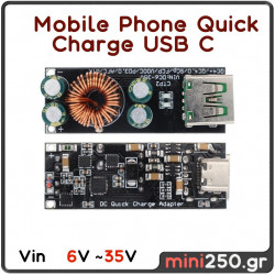 USB Type-C Mobile Phone Quick Charge Adapter 6 -35V Step Down Buck Boost Module Converter EL-0027