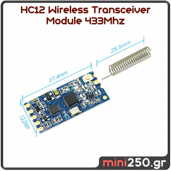 HC12 Wireless Transceiver Module 433Mhz MPN: EL-0078
