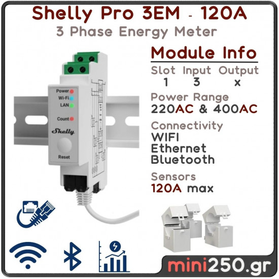 Shelly Pro 3EM - 120A
