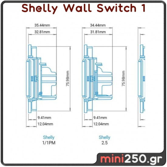 Shelly Wall Switch 1 ( Black )