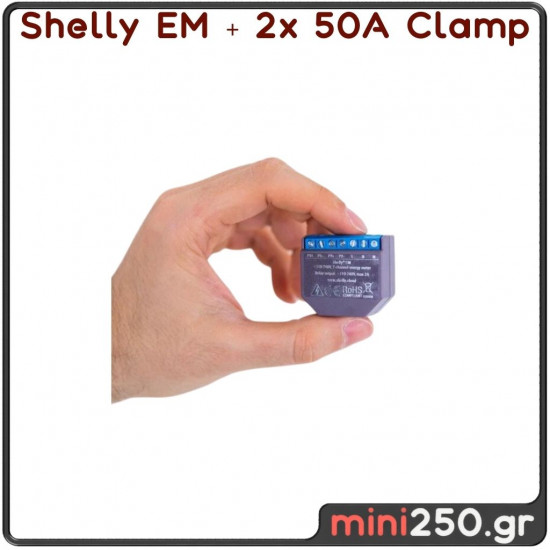 Shelly EM + 2x 50A Clamp