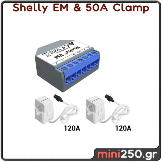 Shelly EM + 50A Clamp