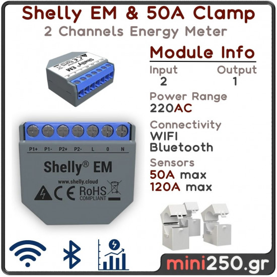Relay Shelly EM 50A
