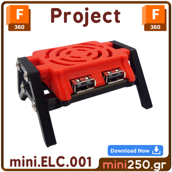 Dual USB Fast Charger Block mini.ELC.001-f3d ( Project in Fusion 360 )