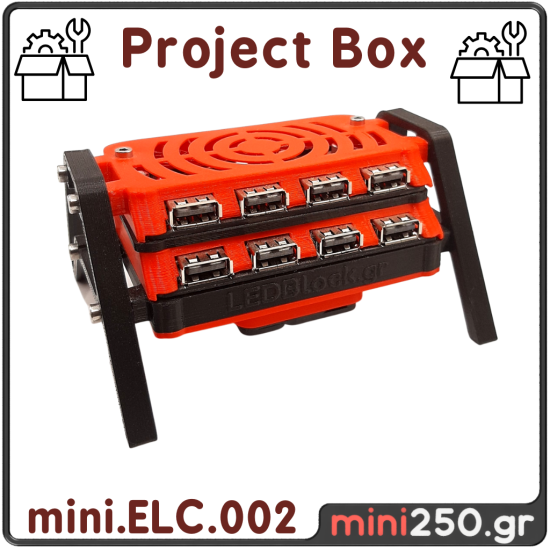 Octa USB Fast Charger Block mini.ELC.002-BOX  ( Project BOX  )