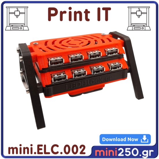 Octa USB Fast Charger Block mini.ELC.002-STL ( Project STL )