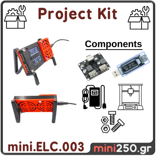 Dual USB Fast Charger Tester  Block mini.ELC.003-Kit  ( Project Kit  ) 